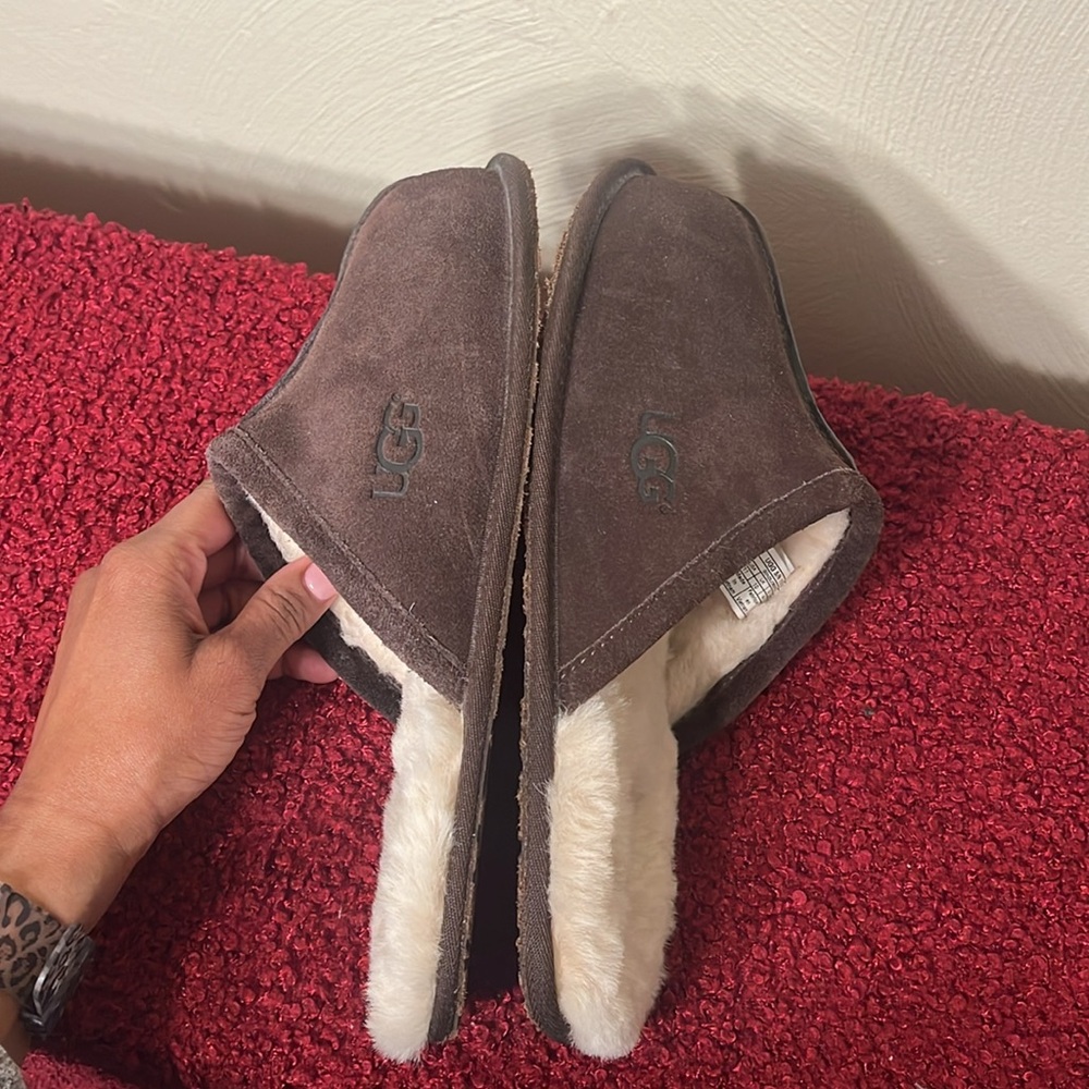 UGG Scuff Brown suede Slippers Size 11 - Picture 11 of 13